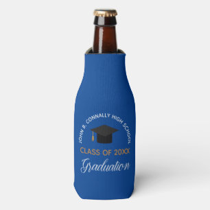 Blue Graduation Party Custom School Class of 2022 Bottle Cooler