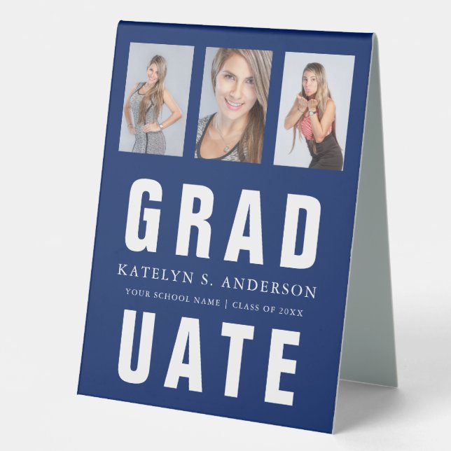 Blue Graduation Photo Collage Custom (Front)