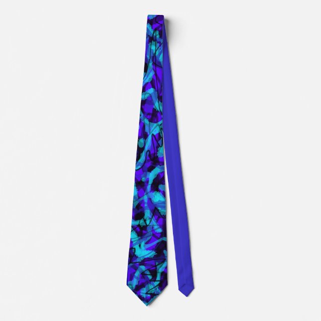 Blue Graffiti Style Tie (Front)