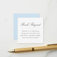 Blue Grand Millennial Book Request Baby Shower