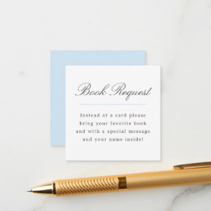 Blue Grand Millennial Book Request Baby Shower Enclosure Card