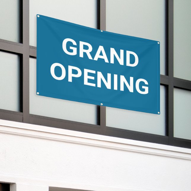 Blue Grand Opening Banner (Outside Building)