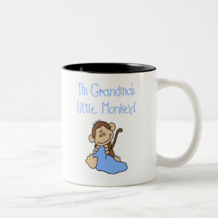 Blue Grandmas Little Monkey Two-Tone Coffee Mug