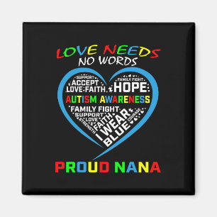Blue Grandson Granddaughter Autism Awareness Nana  Magnet