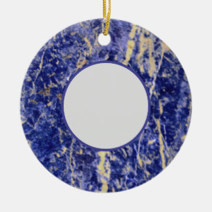 Blue Granite, blue marble, blue stone  Ceramic Ornament