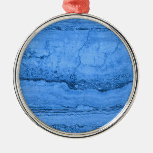 Blue Granite pattern, blue marble, blue stone Metal Tree Decoration