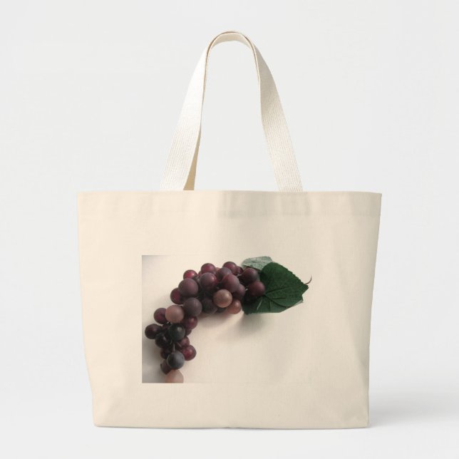 Blue Grapes Large Tote Bag (Front)
