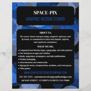 Blue Graphic Circles, Graphic Designer Advertising Flyer