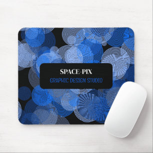 Blue Graphic Circles, Graphic Designer Mouse Pad