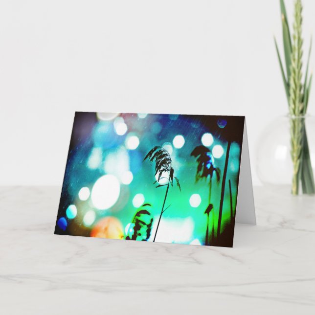 Blue Grass Drama Sparkle Greeting Card (Front)