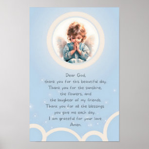 Blue Grateful Child Prayer Poster