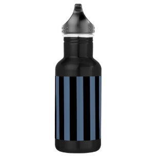 Blue gray and black stripes 532 ml water bottle