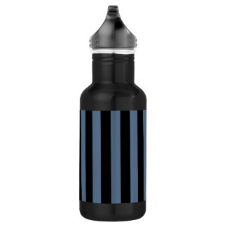 Blue gray and black stripes 532 ml water bottle