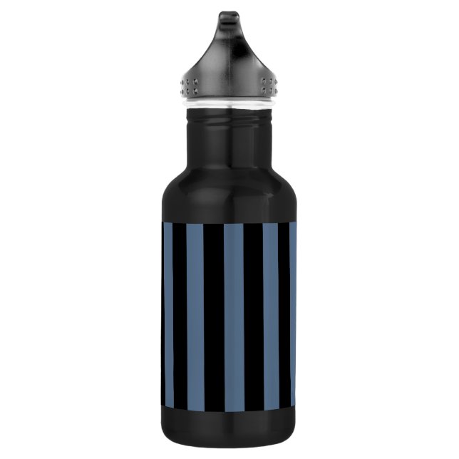 Blue gray and black stripes 532 ml water bottle (Right)