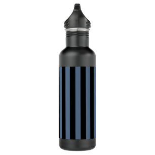 Blue gray and black stripes 710 ml water bottle
