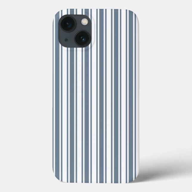 Blue-gray and white candy stripes Case-Mate iPhone Case (Back)