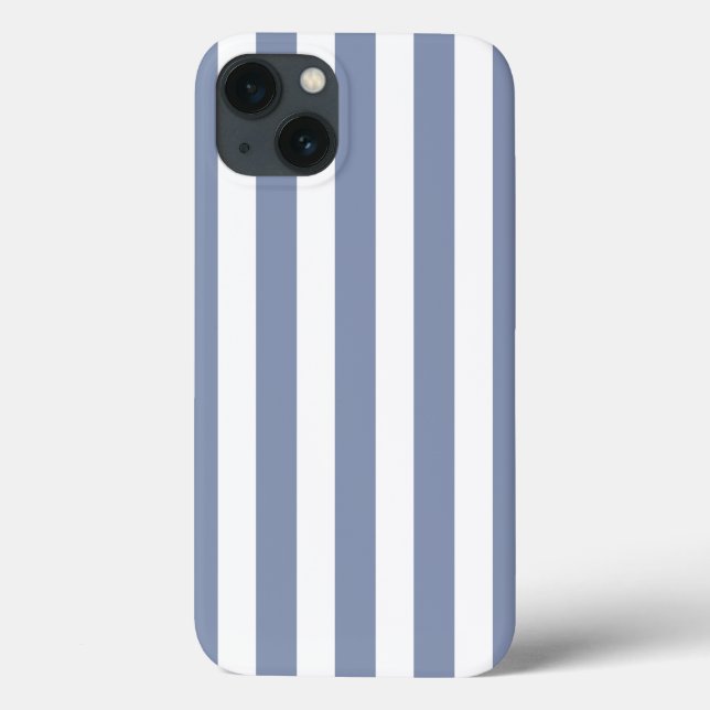 Blue-gray and white candy stripes Case-Mate iPhone Case (Back)