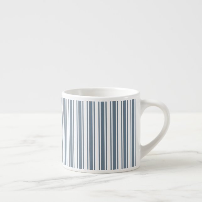 Blue-gray and white candy stripes espresso cup (Right)