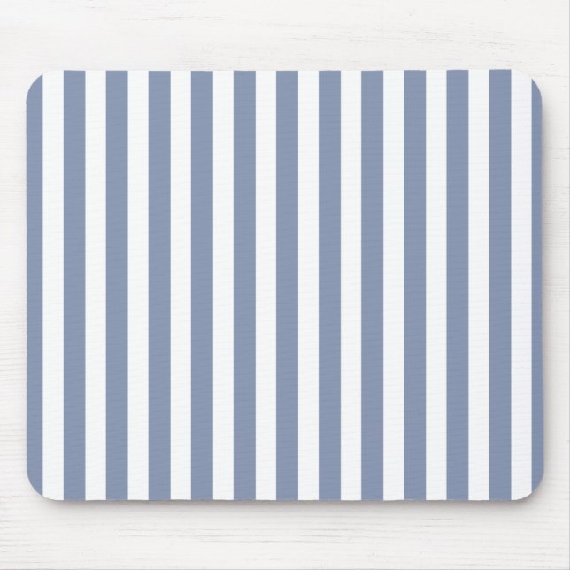Blue gray and white candy stripes mouse pad (Front)