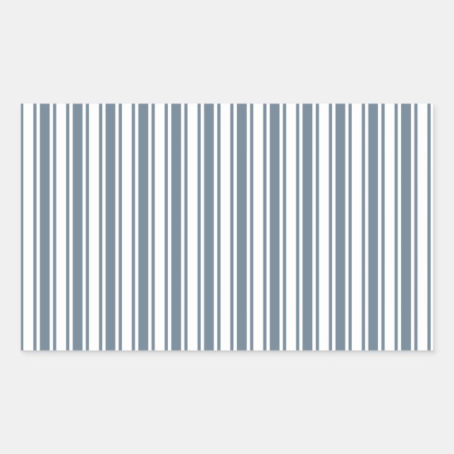 Blue-gray and white candy stripes rectangular sticker (Front)