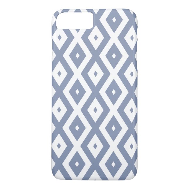 Blue gray and white diamond pattern Case-Mate iPhone case (Back)