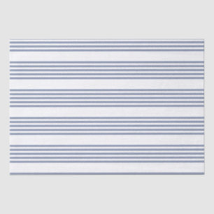 Blue-gray and white five stripe pattern tissue paper