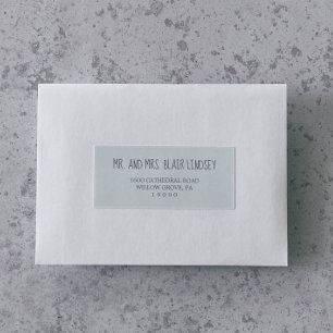 Blue & Gray Boy Baby Shower Guest Address Labels