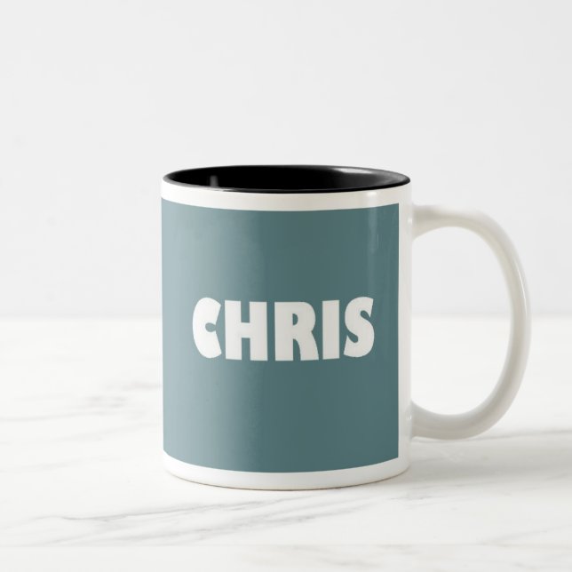 Blue-gray Chris name mug (Right)