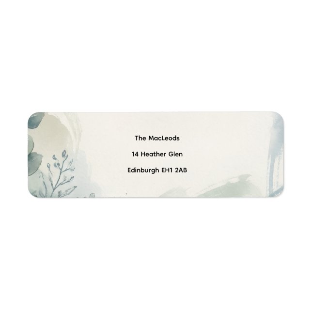 Blue Gray Eucalyptus Return Address Label (Front)
