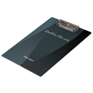 Blue gray gradient waves pattern clipboard