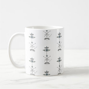 Blue Gray Green Geometric Coffee Mug