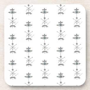 Blue Gray Green Geometric-Modern Pattern Coaster