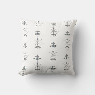 Blue Gray Green Geometric-Modern Pattern Cushion