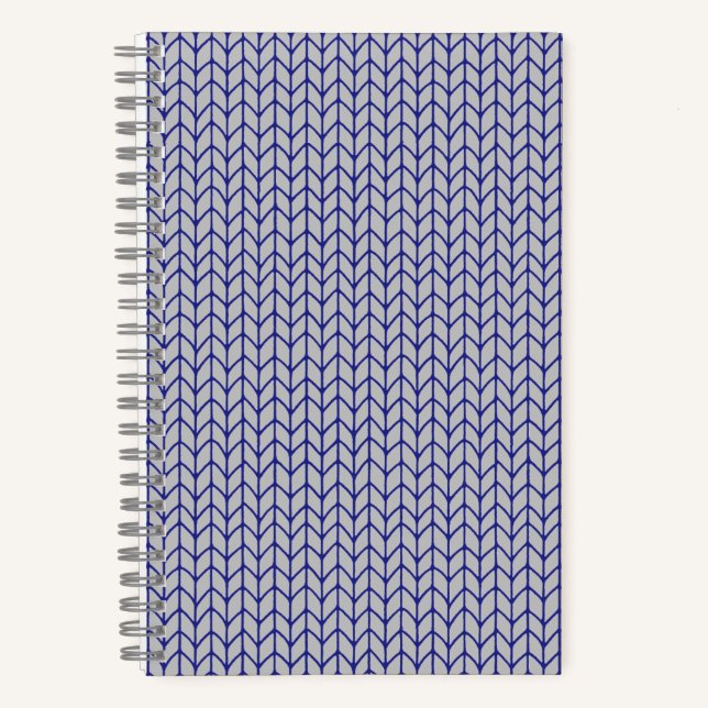 BLUE GRAY KNIT 5.5"x8.5" Spiral Notebook (Front)