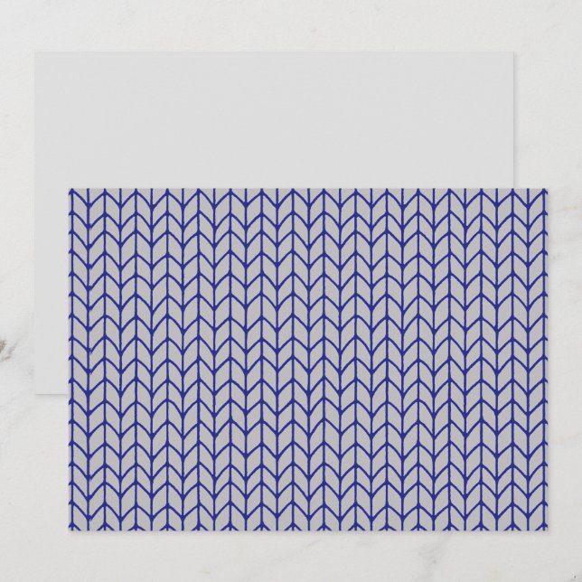 BLUE GRAY KNIT 5x7 Flat Card / Horizontal (Front/Back)