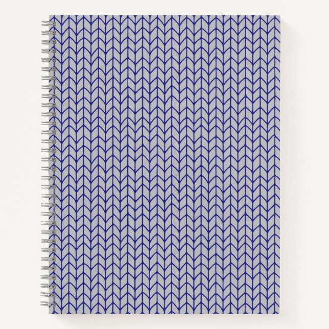 BLUE GRAY KNIT 8.5"x11" Spiral Notebook (Front)