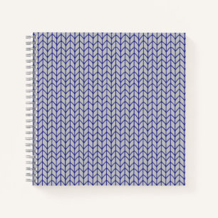 BLUE GRAY KNIT 8.5"x8.5" Spiral Notebook