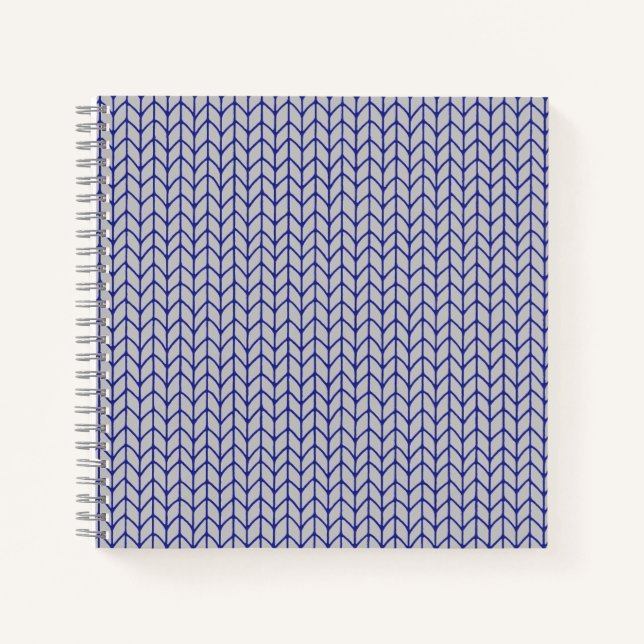 BLUE GRAY KNIT 8.5"x8.5" Spiral Notebook (Front)