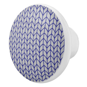 BLUE GRAY KNIT Ceramic Knob