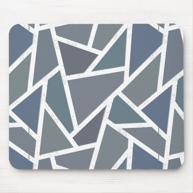 Blue-gray mosaic pattern mouse pad (Front)