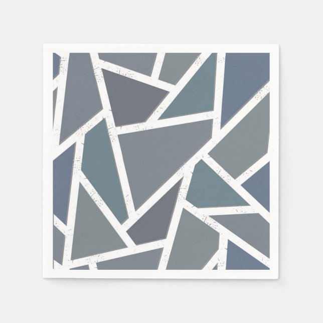 Blue-gray mosaic pattern napkin (Front)