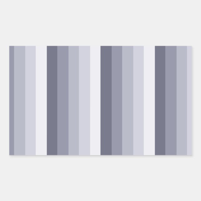 Blue gray shadow stripes rectangular sticker (Front)