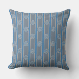Blue Gray Spiral Cushion