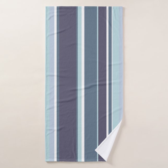 Blue-gray stripes bath towel (Bath Towel)