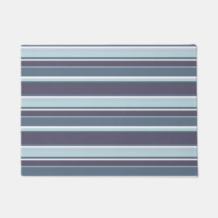 Blue-gray stripes doormat