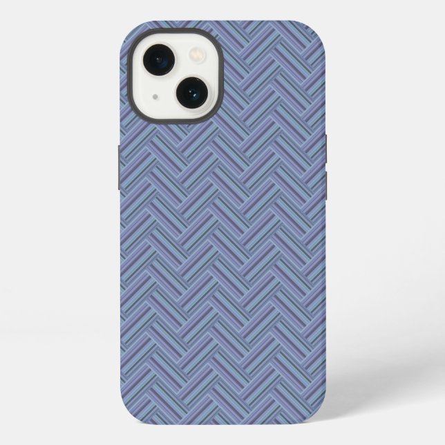 Blue-gray stripes double weave pattern Case-Mate i iPhone Case (Back)
