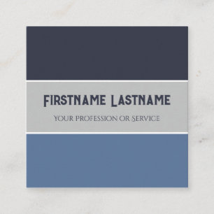 Blue gray stripes harmonic color palette QR-Code Square Business Card
