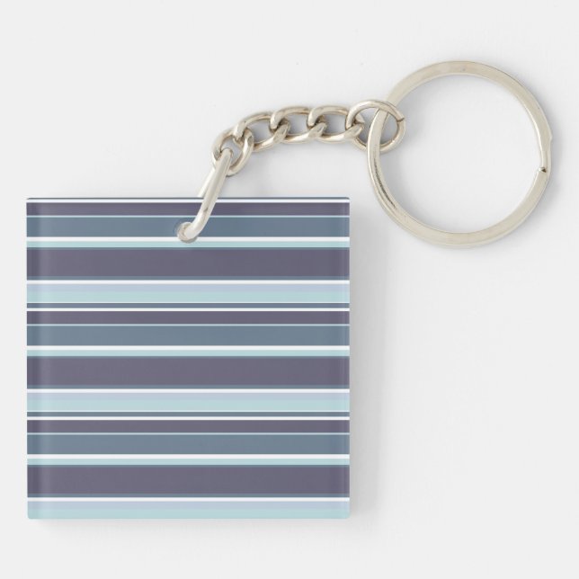 Blue-gray stripes key ring (Back)