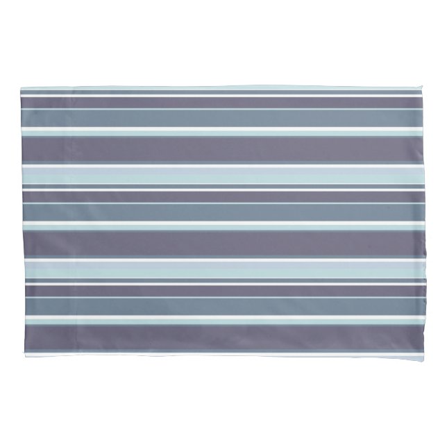 Blue-gray stripes pillowcase (Front)