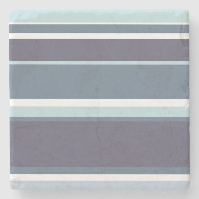 Blue-gray stripes stone coaster (Front)
